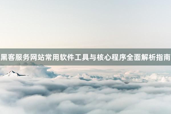 黑客服务网站常用软件工具与核心程序全面解析指南