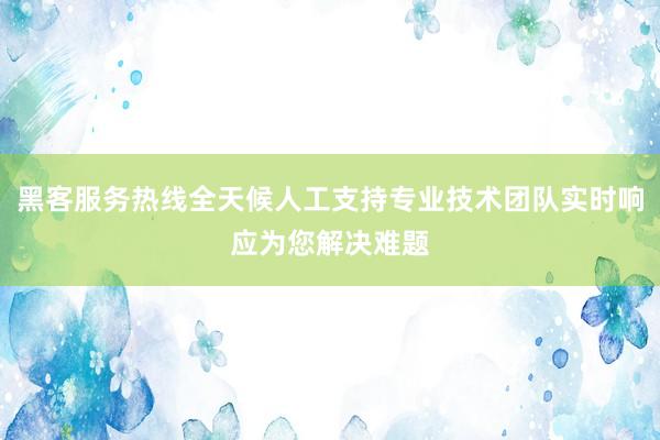 黑客服务热线全天候人工支持专业技术团队实时响应为您解决难题